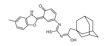 Tricyclo[3.3.1.13,7]decane-1-acetamide, N-[[[4-hydroxy-3-(5-methyl-2-benzoxazolyl)phenyl]amino]thioxomethyl]- (9CI)结构式