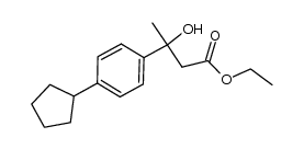 ethyl 3-hydroxy-3-(4'-cyclopentylphenyl)-butanoate结构式