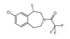 (1S)-N-trifluoroacetyl-8-chloro-2,3,4,5-tetrahydro-1-methyl-1H-3-benzazepine结构式