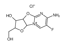 (3aS)-6-amino-7-fluoro-3c-hydroxy-2t-hydroxymethyl-(3ar,9ac)-2,3,3a,9a-tetrahydro-furo[2',3':4,5]oxazolo[3,2-a]pyrimidinylium; chloride Structure
