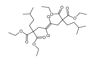 (E)-4,5-Dichloro-2,7-bis-ethoxycarbonyl-2,7-bis-(3-methyl-butyl)-oct-4-enedioic acid diethyl ester Structure