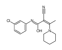 N-(3-chlorophenyl)-2-cyano-3-piperidin-1-ylbut-2-enamide结构式