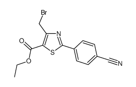 4-bromomethyl-2-(4-cyanophenyl)-thiazole-5-carboxylic acid ethyl ester结构式