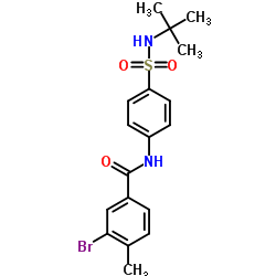 3-Bromo-4-methyl-N-{4-[(2-methyl-2-propanyl)sulfamoyl]phenyl}benzamide结构式