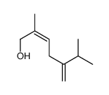 2,6-dimethyl-5-methylidenehept-2-en-1-ol结构式