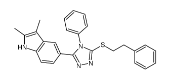 2,3-dimethyl-5-[4-phenyl-5-(2-phenylethylsulfanyl)-1,2,4-triazol-3-yl]-1H-indole Structure