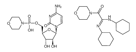 1-β-D-arabinofuranosylcytosine 5'-monophosphoromorpholidate 4-morpholine N,N'-dicyclohexylcarboxamidinium salt结构式