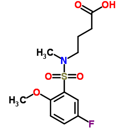 4-[[(5-FLUORO-2-METHOXYPHENYL)SULFONYL](METHYL)AMINO]BUTANOIC ACID结构式