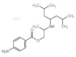 p-Aminobenzoic acid 2-((1-isobutyl-3-methylbutyl)amino)propyl ester hydrochloride结构式