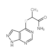 2-(2,4,8,9-tetrazabicyclo[4.3.0]nona-2,4,7,10-tetraen-5-ylsulfanyl)propanamide structure