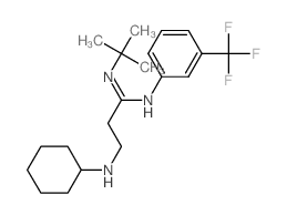 Propanimidamide,3-(cyclohexylamino)-N-(1,1-dimethylethyl)-N'-[3-(trifluoromethyl)phenyl]-结构式