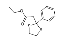 (2-Phenyl-1,3-dithiolan-2-yl)essigsaeure-ethylester Structure