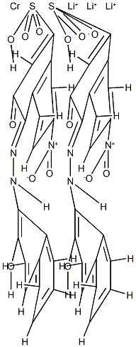 trilithium bis[3-hydroxy-4-[(2-hydroxy-1-naphthyl)azo]-7-nitronaphthalene-1-sulphonato(3-)]chromate(3-) structure