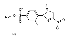 4,5-dihydro-1-(2-methyl-4-sulphophenyl)-5-oxo-1H-pyrazole-3-carboxylic acid, sodium salt structure