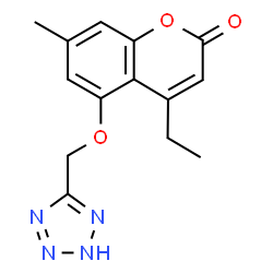 4-ethyl-7-methyl-5-(1H-tetrazol-5-ylmethoxy)-2H-chromen-2-one结构式