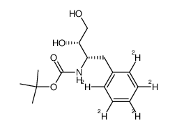 S-1-[N-(tert-butyloxycarbonyl)amino]-1-[2H5]benzyl-propan-2S,3-diol结构式