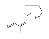 (6S)-8-hydroxy-2,6-dimethyloct-2-enal结构式