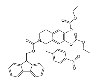 2(1H)-Isoquinolinecarboxylic acid,6,7-bis[(ethoxycarbonyl)oxy]-3,4-dihydro-1-[(4-nitrophenyl)methyl]-,9H-fluoren-9-ylmethyl ester Structure