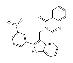 3-[[2-(3-nitrophenyl)-1H-indol-3-yl]methyl]quinazolin-4-one结构式
