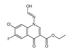 ethyl 7-chloro-6-fluoro-1-(formylamino)-1,4-dihydro-4-oxoquinoline-3-carboxylate结构式