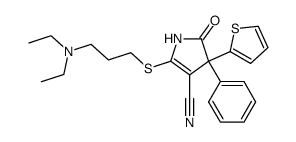 2-(3-diethylaminopropylthio)-5-oxo-4-phenyl-4-(2-thienyl)-2-pyrroline-3-carbonitrile结构式