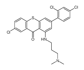 7-chloro-3-(2,4-dichlorophenyl)-1-<<(3-dimethylamino)propyl>amino>-9H-thioxanthen-9-one结构式