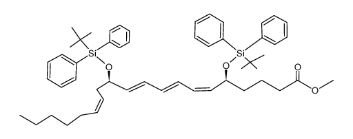 (5S,6Z,8E,10E,12R,14Z)-methyl 5,12-bis((tert-butyldiphenylsilyl)oxy)-6,8,10,14-eicosatetraenoate结构式