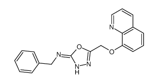 N-benzyl-5-(quinolin-8-yloxymethyl)-1,3,4-oxadiazol-2-amine结构式