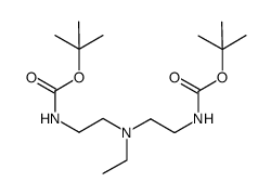 di-tert-butyl ((ethylazanediyl)bis(ethane-2,1-diyl))dicarbamate Structure