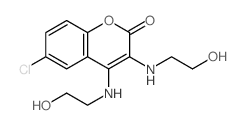 6-chloro-3,4-bis(2-hydroxyethylamino)chromen-2-one Structure