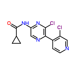 N-[6-Chloro-5-(3-chloro-4-pyridinyl)-2-pyrazinyl]cyclopropanecarboxamide结构式