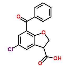 7-Benzoyl-5-chloro-2,3-dihydro-1-benzofuran-3-carboxylic acid结构式