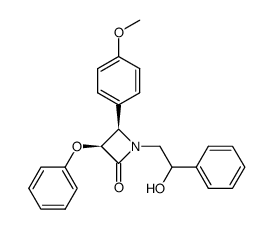 cis-4-(4'-methoxyphenyl)-3-phenoxy-1-(2'-phenyl-2'-hydroxyethyl)azetidin-2-one结构式