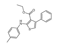 4-Phenyl-2-p-tolylamino-thiophene-3-carboxylic acid ethyl ester结构式