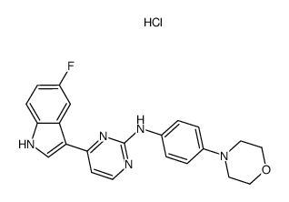 4-(5-fluoro-1H-indol-3-yl)-N-(4-morpholin-4-ylphenyl)pyrimidin-2-amine hydrochloride Structure