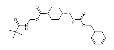 (2,2-dimethylpropanamido)methyl trans-4-<<<(benzyloxy)carbonyl>amino>methyl>cyclohexanecarboxylate结构式