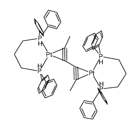 [(1,3-bis(diphenylphosphino)propane)2Pt2((1,2-η2):(3,4-η2)-2,4-hexadiyne)]结构式