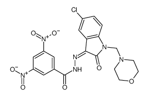 N-[[5-chloro-1-(morpholin-4-ylmethyl)-2-oxoindol-3-ylidene]amino]-3,5-dinitrobenzamide结构式