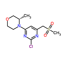 (3S)-4-{2-Chloro-6-[(methylsulfonyl)methyl]-4-pyrimidinyl}-3-methylmorpholine Structure