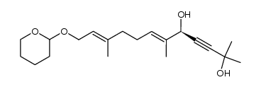 (E,E)-2,6,10-trimethyl-12-(tetrahydropyran-2-yloxy)dodeca-6,10-dien-3-yne-2,5-diol Structure