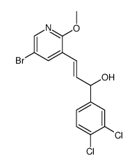 (E)-3-(5-bromo-2-methoxypyridin-3-yl)-1-(3,4-dichlorophenyl)prop-2-en-1-ol结构式