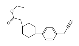 Cyclohexaneacetic acid, 4-[4-(cyanomethyl)phenyl]-, ethyl ester, trans- Structure