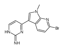 4-(6-Bromo-1-methyl-1H-pyrrolo[2,3-b]pyridin-3-yl)-2-pyrimidinami ne结构式