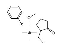 2-ethyl-3-(methoxy-phenylsulfanyl-trimethylsilylmethyl)cyclopentan-1-one结构式