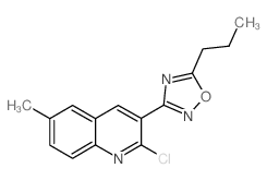 2-chloro-6-methyl-3-(5-propyl-1,2,4-oxadiazol-3-yl)quinoline Structure