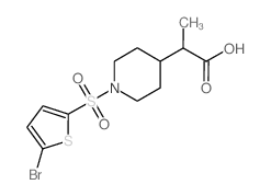 2-{1-[(5-Bromo-2-thienyl)sulfonyl]piperidin-4-yl}propanoic acid结构式