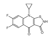 6,7-Difluoro-9-cyclopropyl-2,3,4,9-tetrahydroisothiazolo<5,4-b>quinoline-3,4-dione Structure