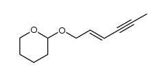 (2E)-1-(tetrahydro-2H-pyran-2-yl)oxy-hexen-4-yne结构式