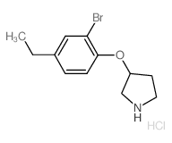 3-(2-Bromo-4-ethylphenoxy)pyrrolidine hydrochloride结构式