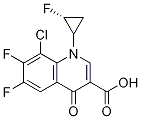 3-Quinolinecarboxylic acid, 8-chloro-6,7-difluoro-1-[(2R)-2-fluorocyclopropyl]-1,4-dihydro-4-oxo- Structure